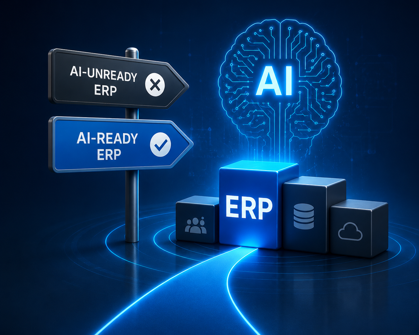 AI-ready ERP platform concept illustration
